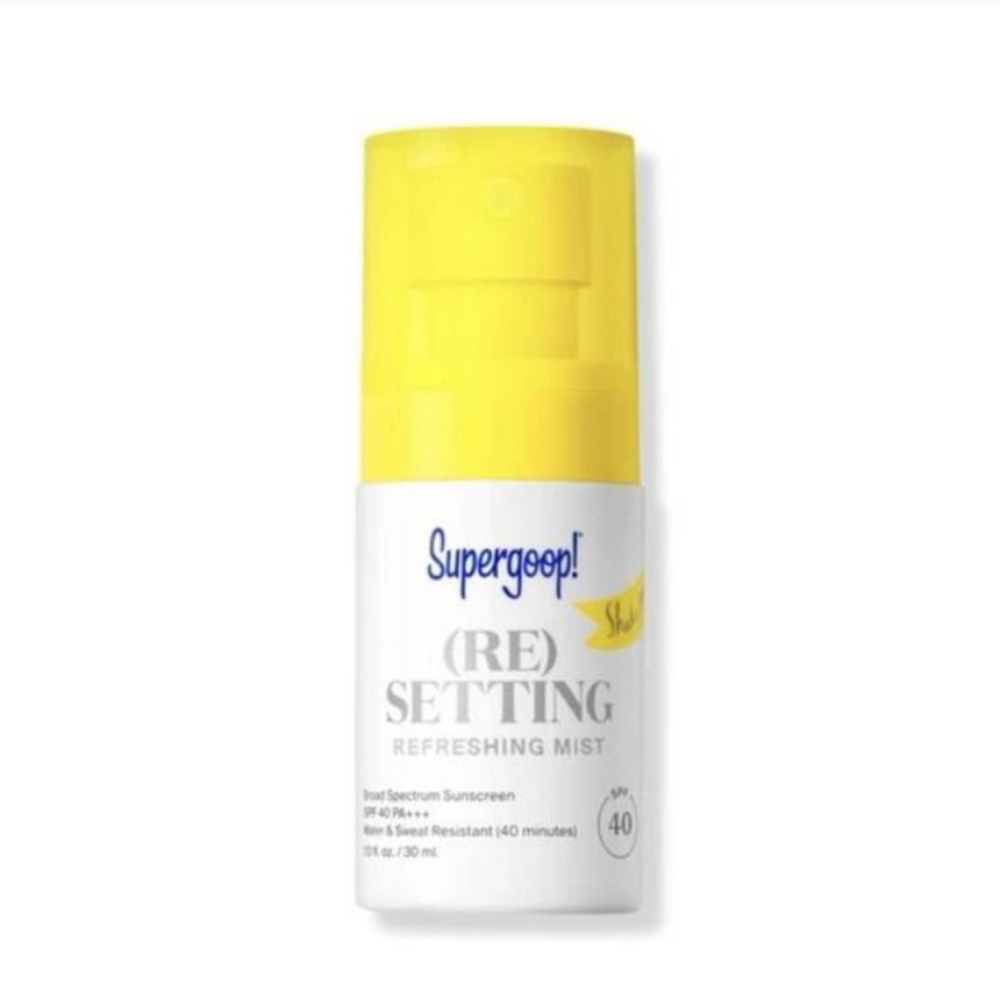 Supergoop! (Re)Setting Mist SPF 40 in Yellow and White